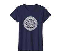 El Dios Creador Viracocha para Creativos, Azteca y Maya Camiseta, Mujer, Azul Marino, M