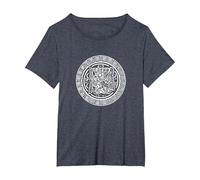 El Dios Creador Viracocha para Creativos, Azteca y Maya Camiseta, Mujer Tallas Grandes, Azul Jaspeado, 4XL Grande