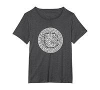 El Dios Creador Viracocha para Creativos, Azteca y Maya Camiseta, Mujer Tallas Grandes, Jaspeado Oscuro, 3XL Grande
