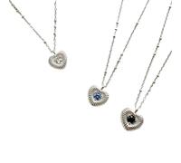 El diseño elegante y capaz del collar de plata de ley con incrustaciones de circonita., Metal