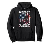 El Divertido Bigfoot agarró mi Bandera Estadounidense de Wiener Sasquatch Sudadera con Capucha