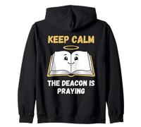 El Divertido diácono Keep Calm está Rezando con Humor bíblico Cristiano Sudadera con Capucha