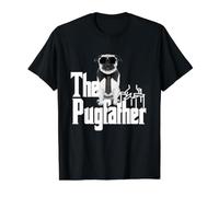 El Divertido diseño de Perro Pugfather para papás Carlino Que aman a los Perros. Camiseta gráfica económica, Hombre, Negro, L