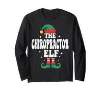 El Divertido Grupo Familiar navideño de The Chiropractor Elf Manga Larga
