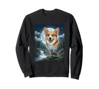 El Divertido Meme de Corgi Howling to The Moon es un Divertido Amante de los Perros Sudadera