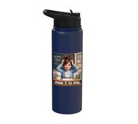 El divertido meme de Made It to May Teacher Girls, el último día de clases Stainless Steel Insulated Water Bottle