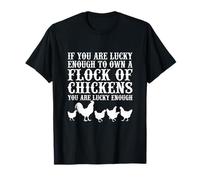 El Divertido Propietario de una bandada de Pollos, Lucky Flock Farm Humor Camiseta
