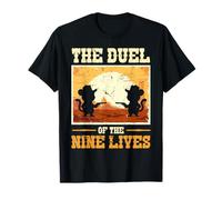 El Duelo De Las Nueve Vidas Cowboy Cats Camiseta