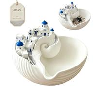 El elegante cuenco de almacenamiento de conchas marinas es perfecto para guardar objetos pequeños como llaves, joyas y monedas. Su estilo de isla griega lo convierte en un gran artículo de decoración