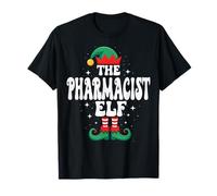 El Elfo farmacéutico Divertido Grupo Familiar a Juego de Navidad Camiseta