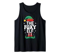El Elfo Foxy Funny Christmas Matching Family Group Camiseta sin Mangas