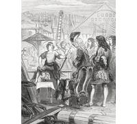 El encuentro entre Pedro el Grande izquierda y el rey Guillermo III a la derecha en 1698 durante la visita del zar a Inglaterra, donde pasó un tiempo en el astillero de Deptford. Pedro el Grande