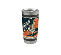 El entrenador personal esqueleto Tarot tarjeta Vintage Graphic Vaso térmico de acero inoxidable de doble pared