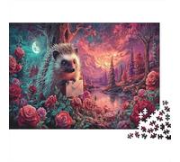 El Erizo sostiene una Carta en el jardín de Rosas Puzzle Vida Silvestre Rompecabezas - 1000 Piezas Desafiante, Adultos, Regalo, Juego Familiar, Decoración del Hogar 38x26cm/1000pcs