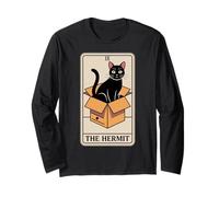 El Ermitaño Tarot Tarjeta Gato En Caja Místico Divertido Gato Manga Larga