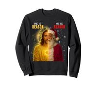 Él es la Temporada, es la razón de Christian Santa Face Christmas Sudadera