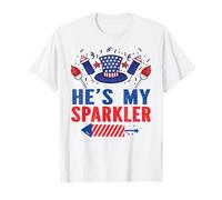 Él es mi bengala 4 de julio Parejas a juego para él y para ella Camiseta
