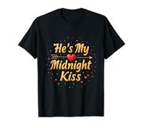 Él es mi Beso de Medianoche Elegante Amante Nocturno romántico Camiseta