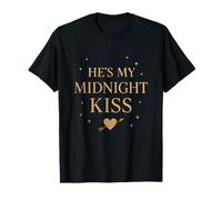 Él es mi Beso de Medianoche Elegante Pareja Romántica Camiseta