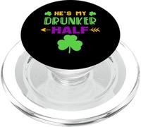 Él es mi Borracho Mitad Pareja Pareja Novia Mardi Gras PopSockets PopGrip para MagSafe