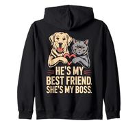 Él Es Mi Mejor Amigo, Ella Es Mi Jefa Sudadera con Capucha