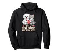 Él Es Mi Mejor Amigo. Ella Es Mi Jefa Sudadera con Capucha