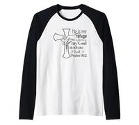 Él es mi refugio Salmo 91:2 Cruz Camiseta Manga Raglan
