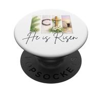 Él es Resucitado Cristiano Pascua Jesucristo Tumba Vacía Cruz PopSockets PopGrip Adhesivo