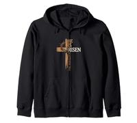 Él es Resucitado Cruz Jesús Pascua Cristiana Pascua Mateo 28 Sudadera con Capucha