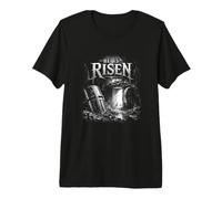 Él es resucitado Resurrección Cristiana Resurrección Tumba Escena Camiseta Premium