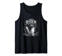 Él es resucitado Resurrección Cristiana Resurrección Tumba Escena Camiseta sin Mangas