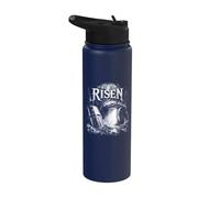 Él es resucitado Resurrección Cristiana Resurrección Tumba Escena Stainless Steel Insulated Water Bottle