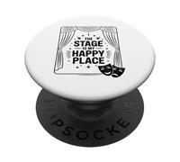 El Escenario Es Mi Lugar Feliz Entusiasta del Teatro PopSockets PopGrip Adhesivo