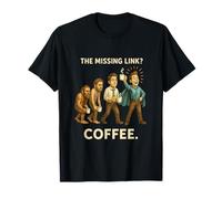 El eslabón perdido Evolución del café Humor matutino divertido Camiseta