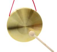 El espectáculo, Gong,Gong de latón,Instrumento de gong redondo de gong de bronce hecho a mano,Instrumento de percusión tradicional chino Latón(15cm)