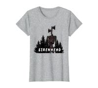 El Espeluznante Personaje de Terror Sirenhead Siren Head, ¿Tienes Miedo? Camiseta, Mujer, Gris Jaspeado, S