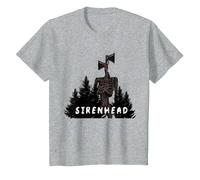 El Espeluznante Personaje de Terror Sirenhead Siren Head, ¿Tienes Miedo? Camiseta, Niños, Gris Jaspeado, 10 años