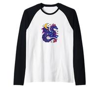 El espíritu del dragón Celestial se eleva Entre Las Estrellas Arte mágico Lunar Camiseta Manga Raglan