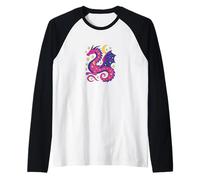 El espíritu del dragón Celestial se eleva Entre Las Estrellas Arte mágico Lunar Camiseta Manga Raglan