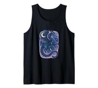 El espíritu del dragón Celestial se eleva Entre Las Estrellas Arte mágico Lunar Camiseta sin Mangas