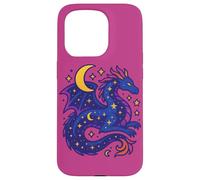 El espíritu del dragón Celestial se eleva Entre Las Estrellas Arte mágico Lunar Carcasa para iPhone 15 Pro