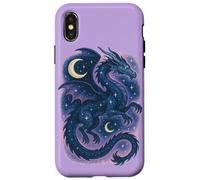 El espíritu del dragón Celestial se eleva Entre Las Estrellas Arte mágico Lunar Carcasa para iPhone X/XS