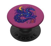 El espíritu del dragón Celestial se eleva Entre Las Estrellas Arte mágico Lunar PopSockets PopGrip Adhesivo