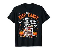 El Esqueleto de Keep The Candy I'Ll Take Books Camiseta