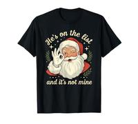 Él está en la Lista y no es el mío Papá Noel navideño Retro Genial Camiseta