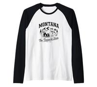El Estado del Tesoro, Montana, América, Belleza Natural y Vida Silvestre Camiseta Manga Raglan