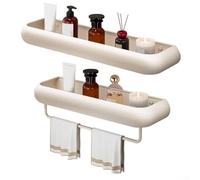 El estante de estructura abierta promueve la ventilación y el secado después de su uso, ayudando a prolongar la vida útil de los productos de baño almacenados (E)