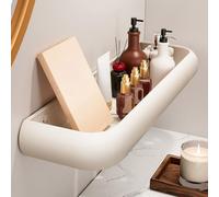 El estante de estructura abierta promueve la ventilación y el secado después de su uso, lo que ayuda a prolongar la vida útil de los productos de baño almacenados (A)