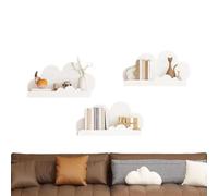 El estante de pared flotante en forma de nube - Dulce organizador de 3 partes para ahorrar espacio | Estantes de pared | para dormitorio, sala de juegos, habitación infantil, salón, libros, cuadros