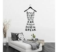 El estilo es una forma de decir quién eres. Cita de vestido, calcomanía de pared, decoración de vinilo, moda, habitación de chicas, dormitorio, tienda de ropa, pegatina 27x57cm